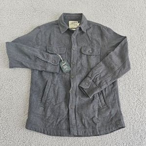 Grayers Shirt Jacket Mens M Gray 100% Brushed Cotton Flannel Shacket
